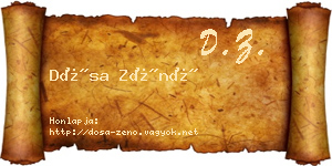 Dósa Zénó névjegykártya